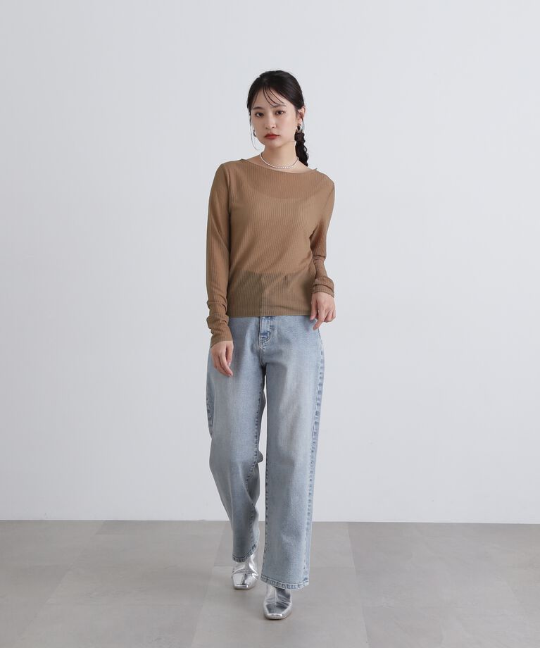  「シュリンクボートネックカットソー」|Tシャツ・カットソー|