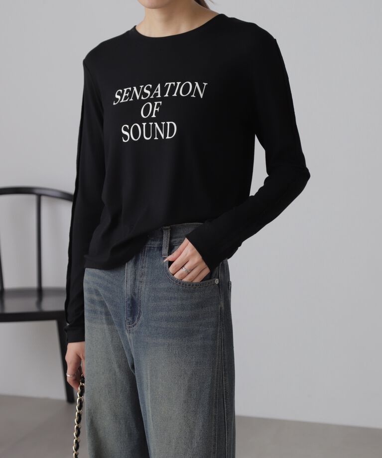  「シンプルロゴロンT」|Tシャツ・カットソー|ブラック