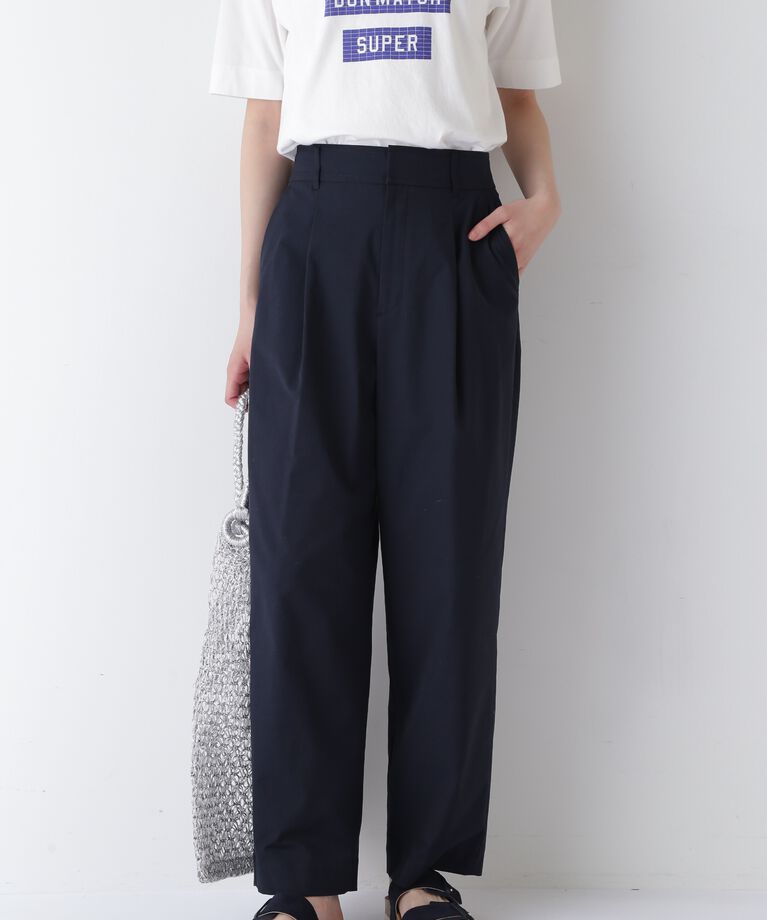  「◆PE/C/麻ストレッチパンツ」|その他|ネイビー
