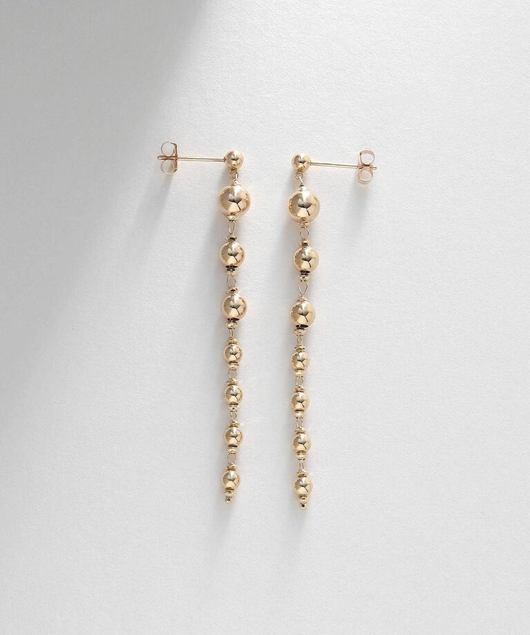 COCOSHNIK「K10中空ボール目開けグラデーション スタッドピアス」|ピアス|