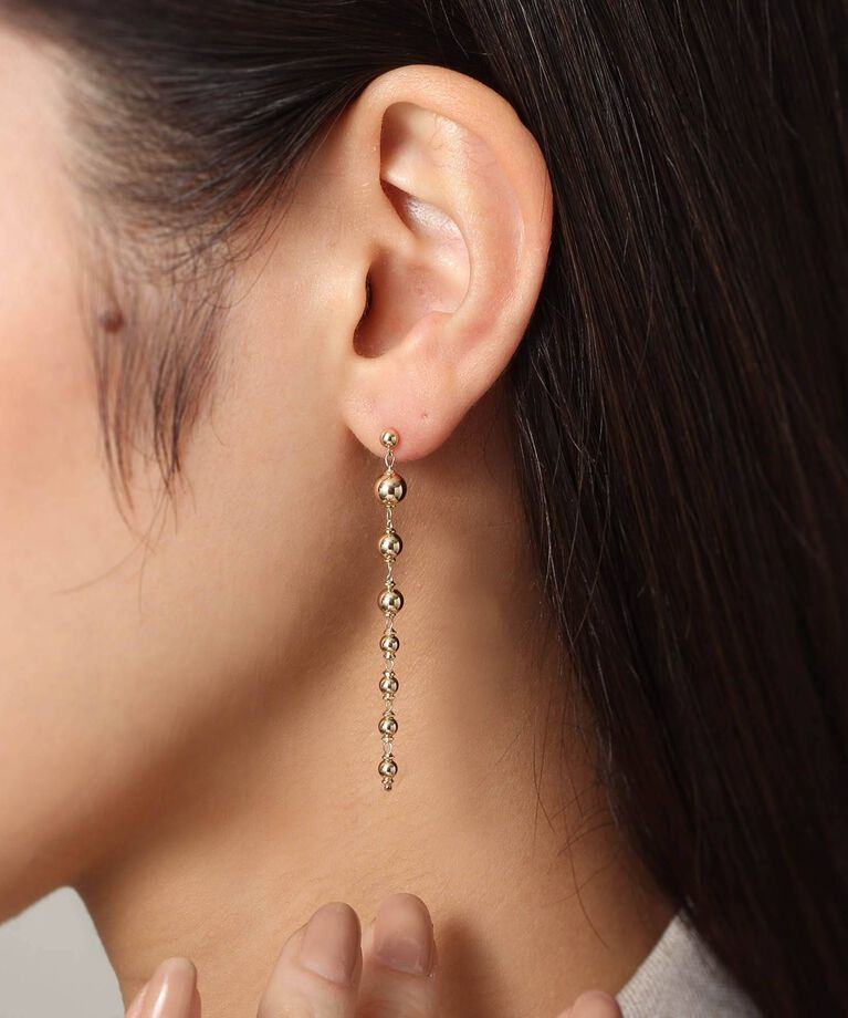 COCOSHNIK「K10中空ボール目開けグラデーション スタッドピアス」|ピアス|