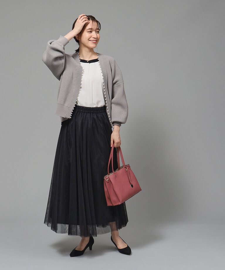 SHOO･LA･RUE「【通勤/デイリー/セレモニーにも】配色バンドカラー風ブラウス【CIRCRIC】」|シャツ・ブラウス|