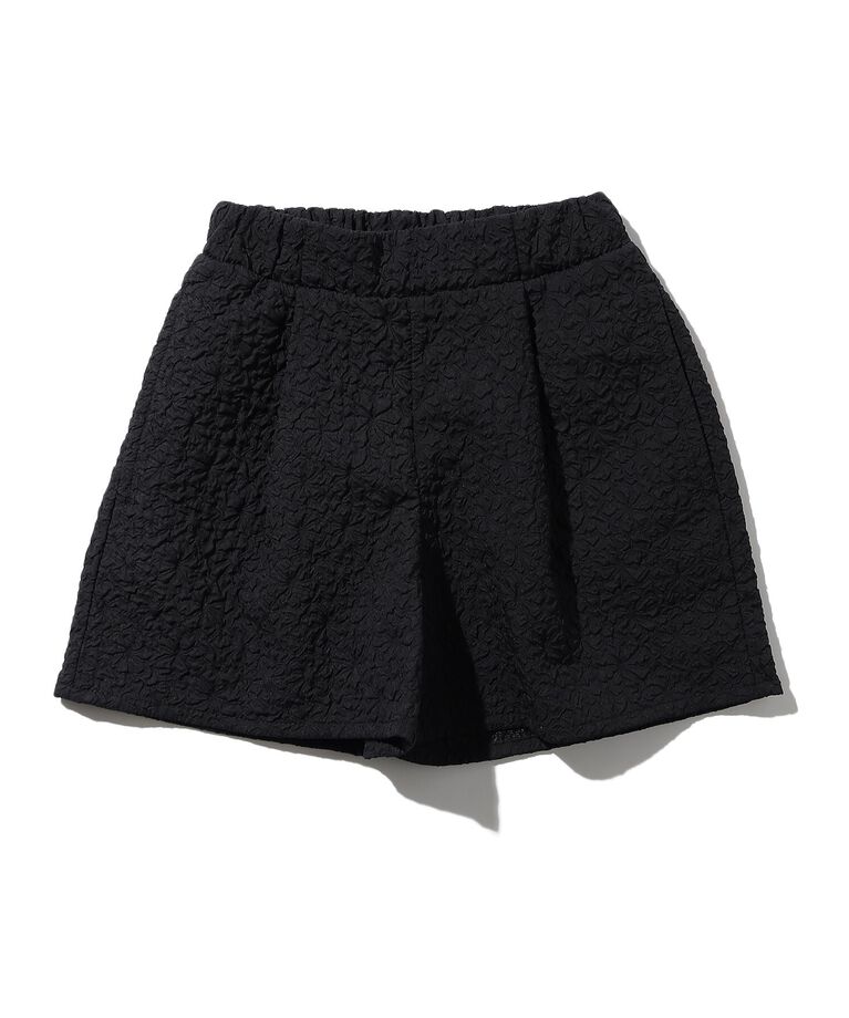 SHOO･LA･RUE「【110-140cm/プチセレ】エンボスショートパンツ」|キュロット|ﾌﾞﾗｯｸ(019)