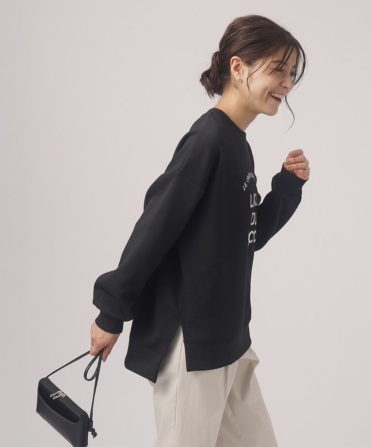 SHOO･LA･RUE「優しい着心地　もちさら 大人のロゴ刺繍トップス」|Tシャツ・カットソー|