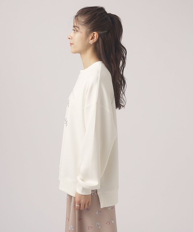 SHOO･LA･RUE「優しい着心地　もちさら 大人のロゴ刺繍トップス」|Tシャツ・カットソー|