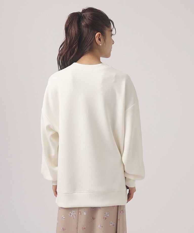 SHOO･LA･RUE「優しい着心地　もちさら 大人のロゴ刺繍トップス」|Tシャツ・カットソー|