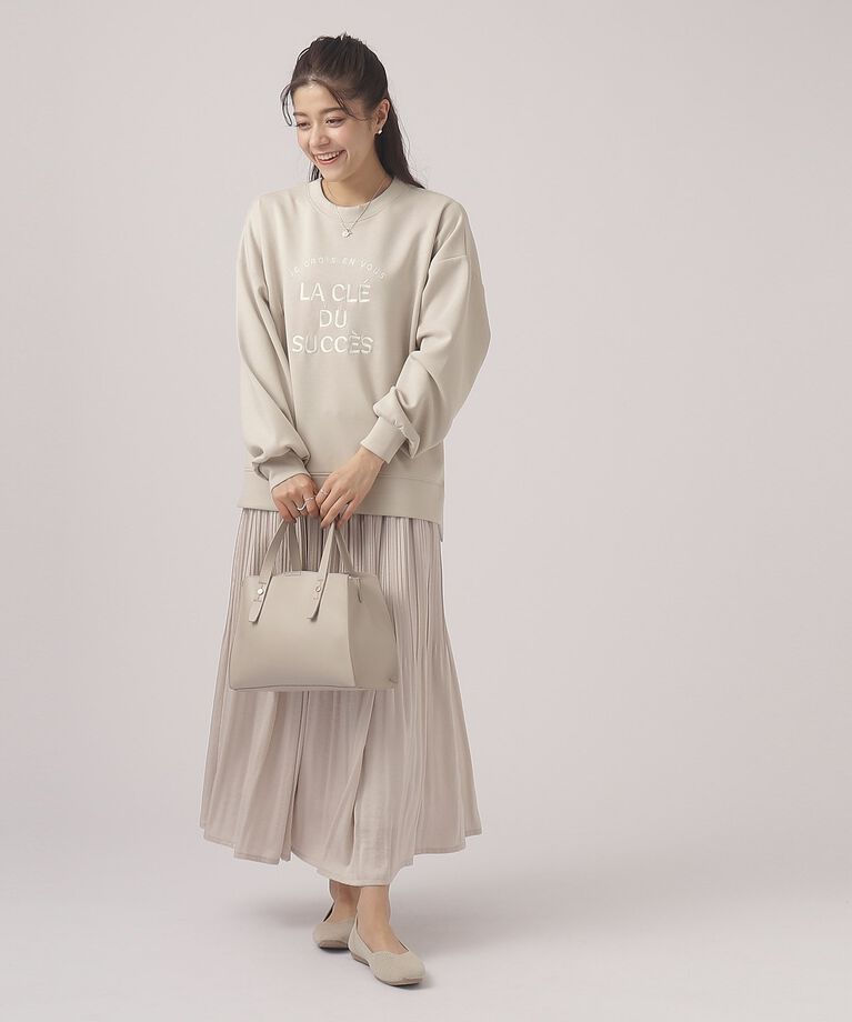 SHOO･LA･RUE「優しい着心地　もちさら 大人のロゴ刺繍トップス」|Tシャツ・カットソー|