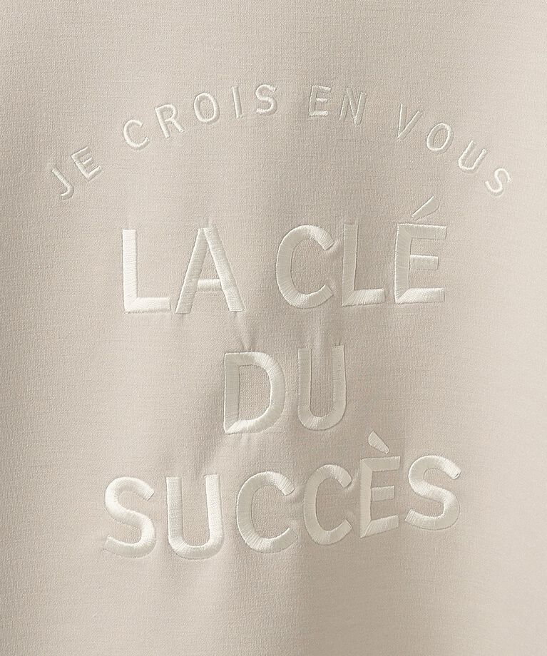 SHOO･LA･RUE「優しい着心地　もちさら 大人のロゴ刺繍トップス」|Tシャツ・カットソー|