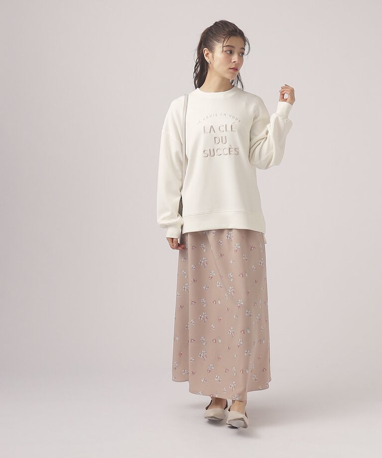 SHOO･LA･RUE「優しい着心地　もちさら 大人のロゴ刺繍トップス」|Tシャツ・カットソー|