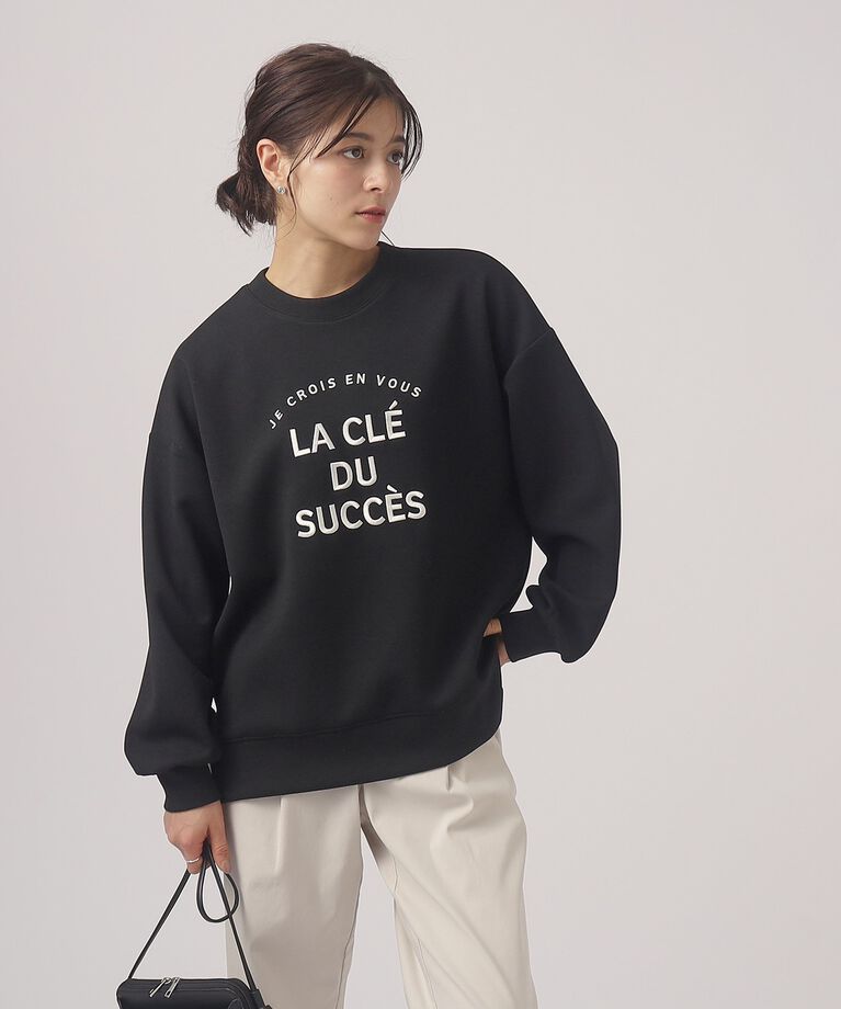 SHOO･LA･RUE「優しい着心地　もちさら 大人のロゴ刺繍トップス」|Tシャツ・カットソー|