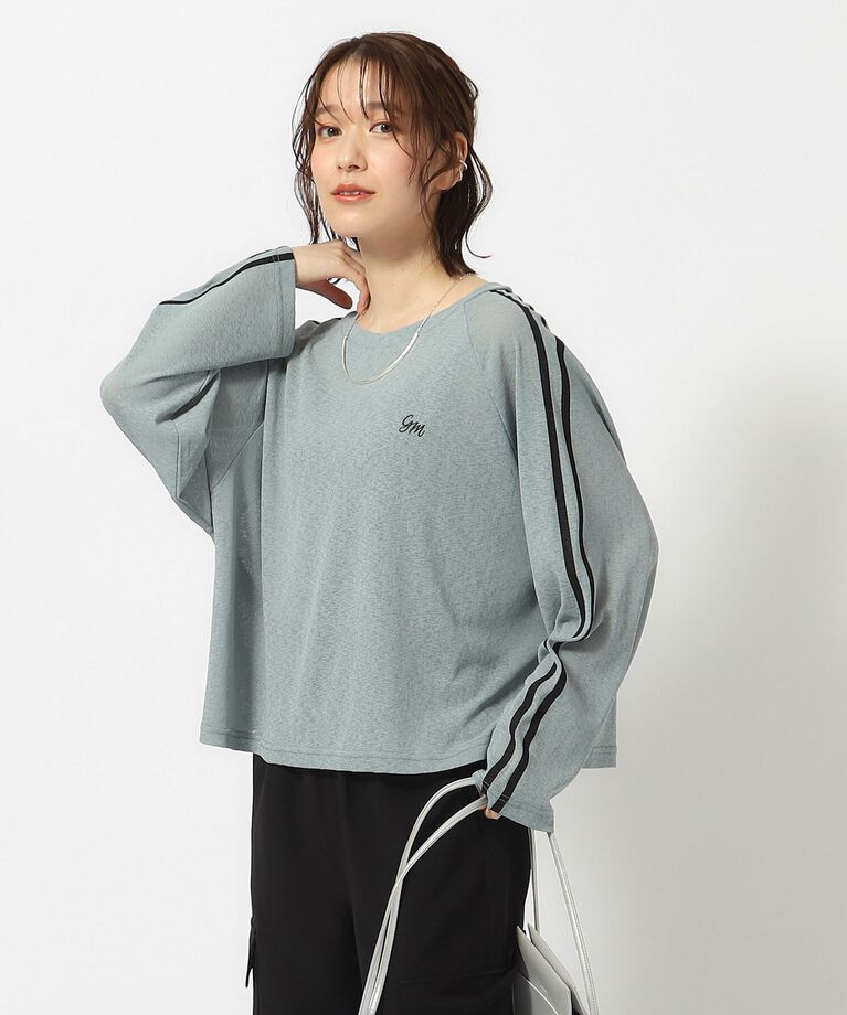 SHOO･LA･RUE「大人の抜け感コーデに ライン入りシアートップス」|Tシャツ・カットソー|
