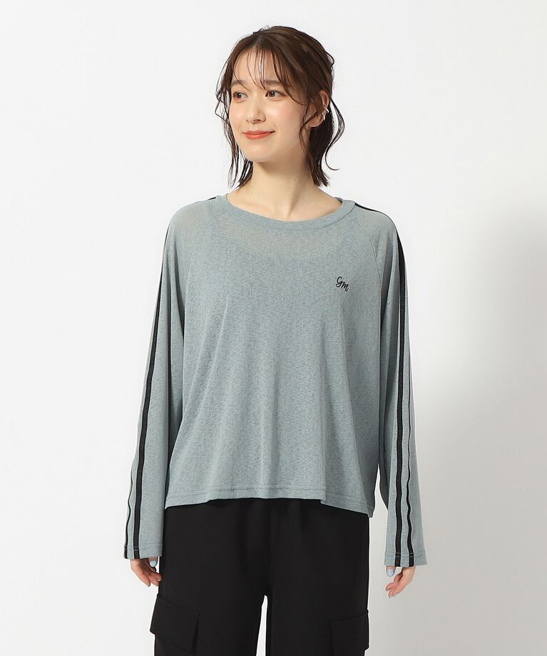 SHOO･LA･RUE「大人の抜け感コーデに ライン入りシアートップス」|Tシャツ・カットソー|