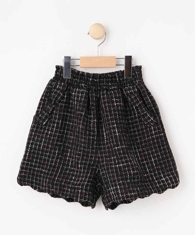 SHOO･LA･RUE「【100-140cm/プチセレ】ツイードショートパンツ」|キュロット|ﾌﾞﾗｯｸ(019)
