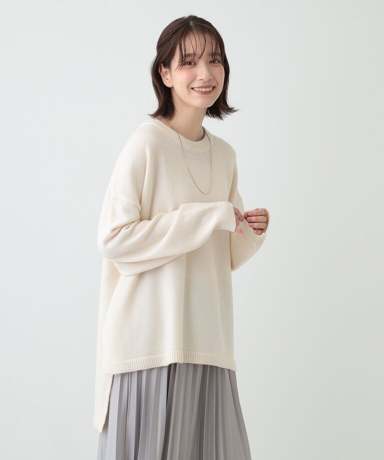 SHOO･LA･RUE「【S-LL/体型カバー】軽くてふわふわ お尻が隠れるワイドシルエットニット」|ニット・セーター|