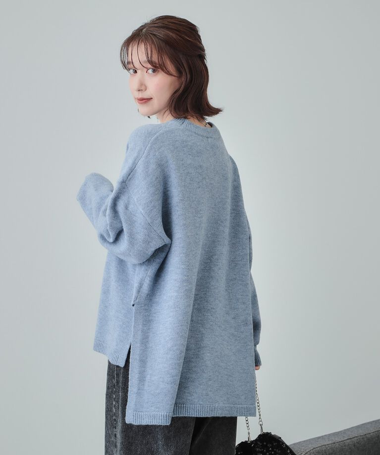 SHOO･LA･RUE「【S-LL/体型カバー】軽くてふわふわ お尻が隠れるワイドシルエットニット」|ニット・セーター|