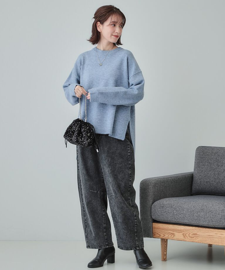 SHOO･LA･RUE「【S-LL/体型カバー】軽くてふわふわ お尻が隠れるワイドシルエットニット」|ニット・セーター|