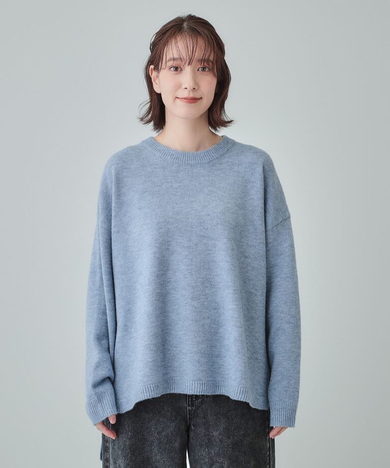 SHOO･LA･RUE「【S-LL/体型カバー】軽くてふわふわ お尻が隠れるワイドシルエットニット」|ニット・セーター|