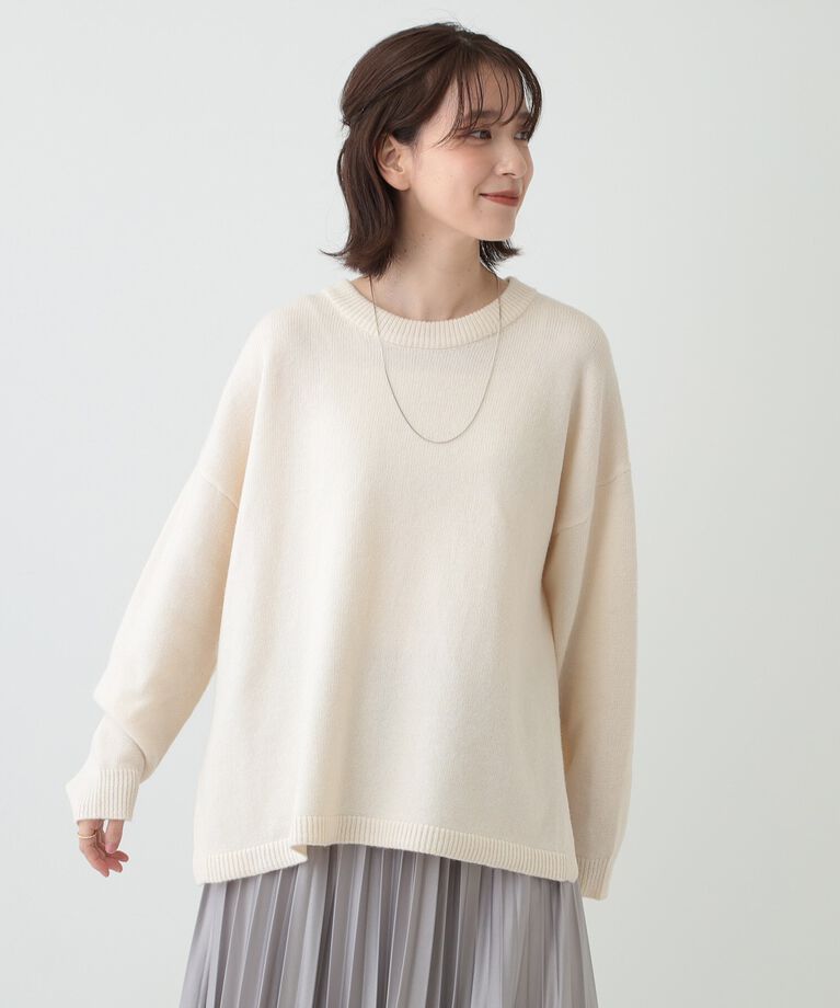 SHOO･LA･RUE「【S-LL/体型カバー】軽くてふわふわ お尻が隠れるワイドシルエットニット」|ニット・セーター|