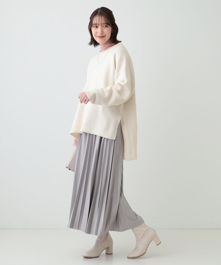 SHOO･LA･RUE「【S-LL/体型カバー】軽くてふわふわ お尻が隠れるワイドシルエットニット」|ニット・セーター|