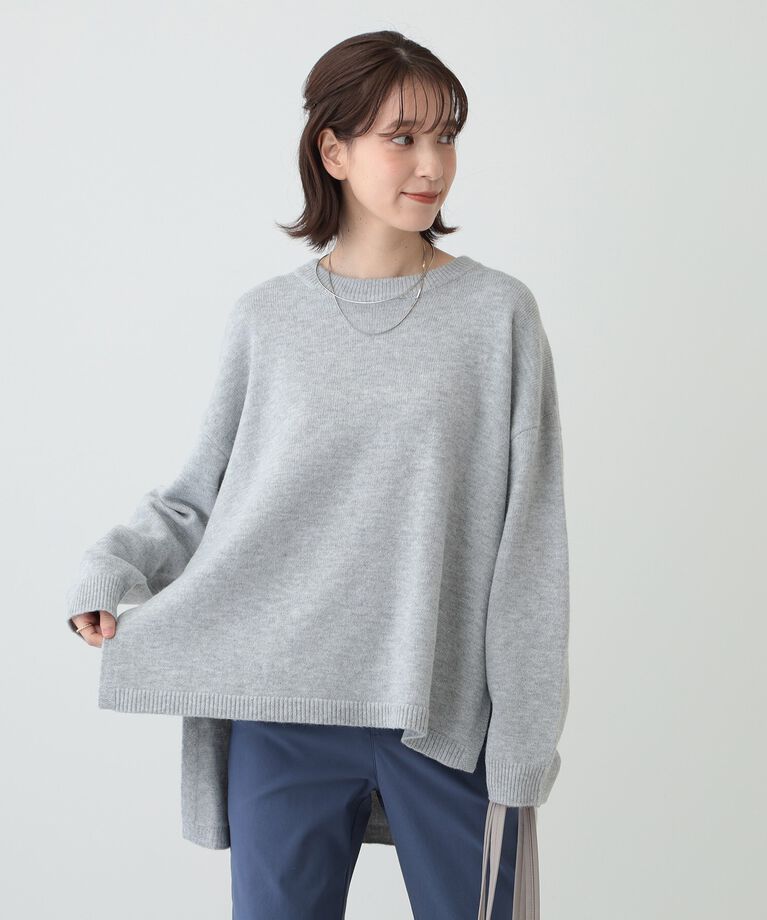 SHOO･LA･RUE「【S-LL/体型カバー】軽くてふわふわ お尻が隠れるワイドシルエットニット」|ニット・セーター|
