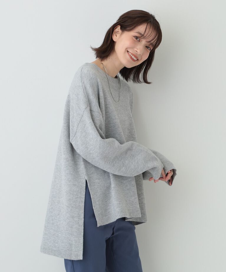SHOO･LA･RUE「【S-LL/体型カバー】軽くてふわふわ お尻が隠れるワイドシルエットニット」|ニット・セーター|