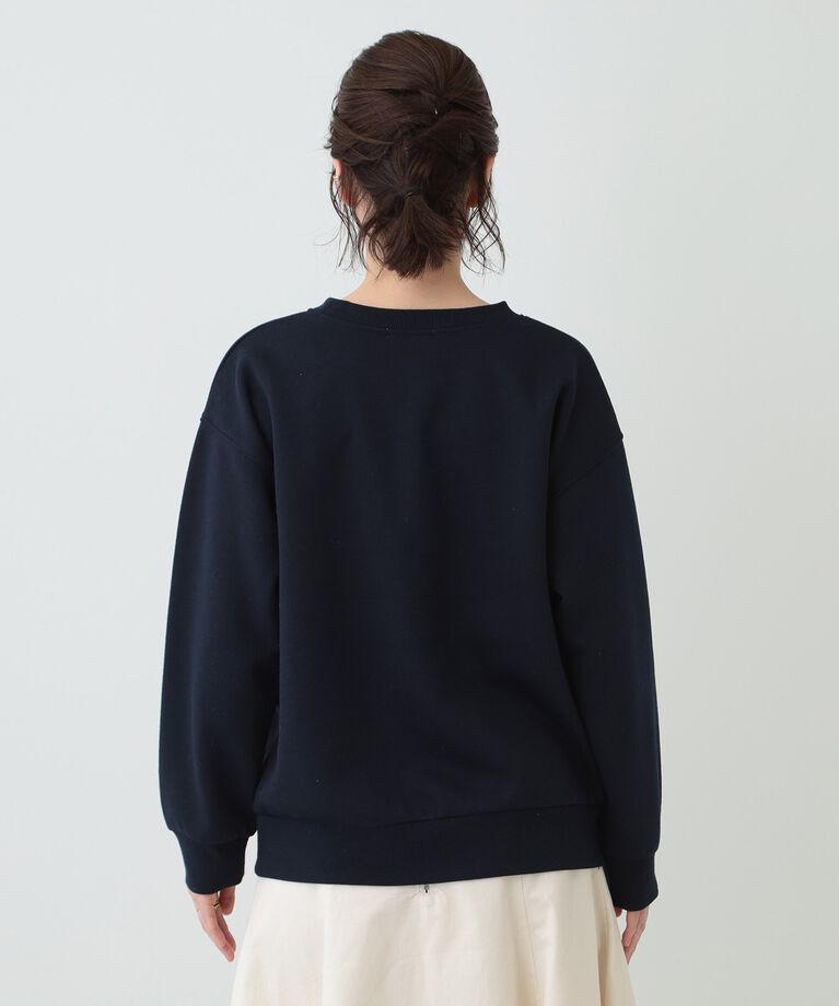 SHOO･LA･RUE「【S-LL】フェイクパール付きロゴ裏起毛トップス」|Tシャツ・カットソー|