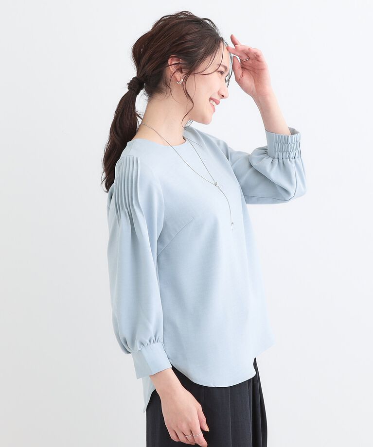 SHOO･LA･RUE「【洗える/洗濯後しわになりにくい】無理せずキレイ 肩タックブラウス」|シャツ・ブラウス|