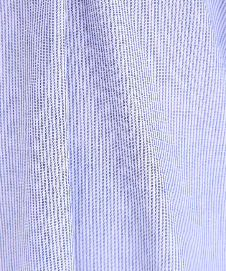 SHOO･LA･RUE「【S-LL/UV/接触冷感/抗菌防臭】体型を自然にカバー フレンチリネンブレンド襟付ドルマンシャツ」|シャツ・ブラウス|