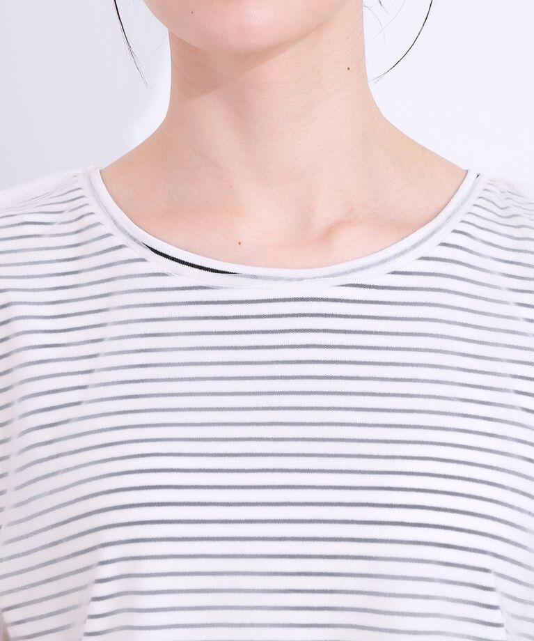 SHOO･LA･RUE「【S-LL/2点セット】程よい甘さをプラス Tシャツ＋チュールトップス」|Tシャツ・カットソー|