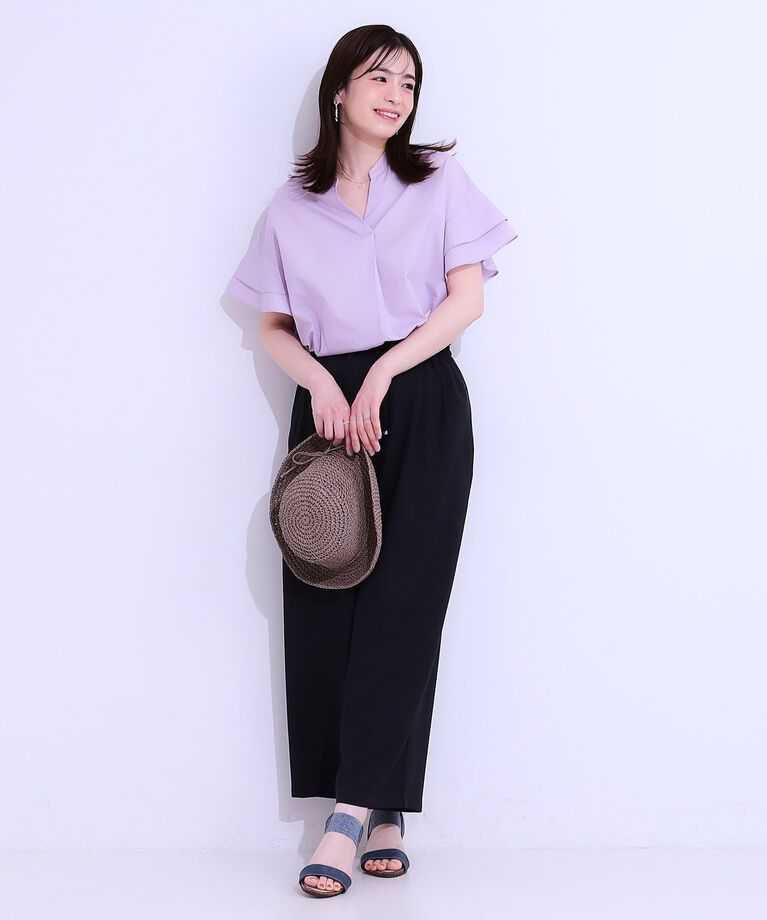 SHOO･LA･RUE「袖フリルスキッパーシャツ」|シャツ・ブラウス|