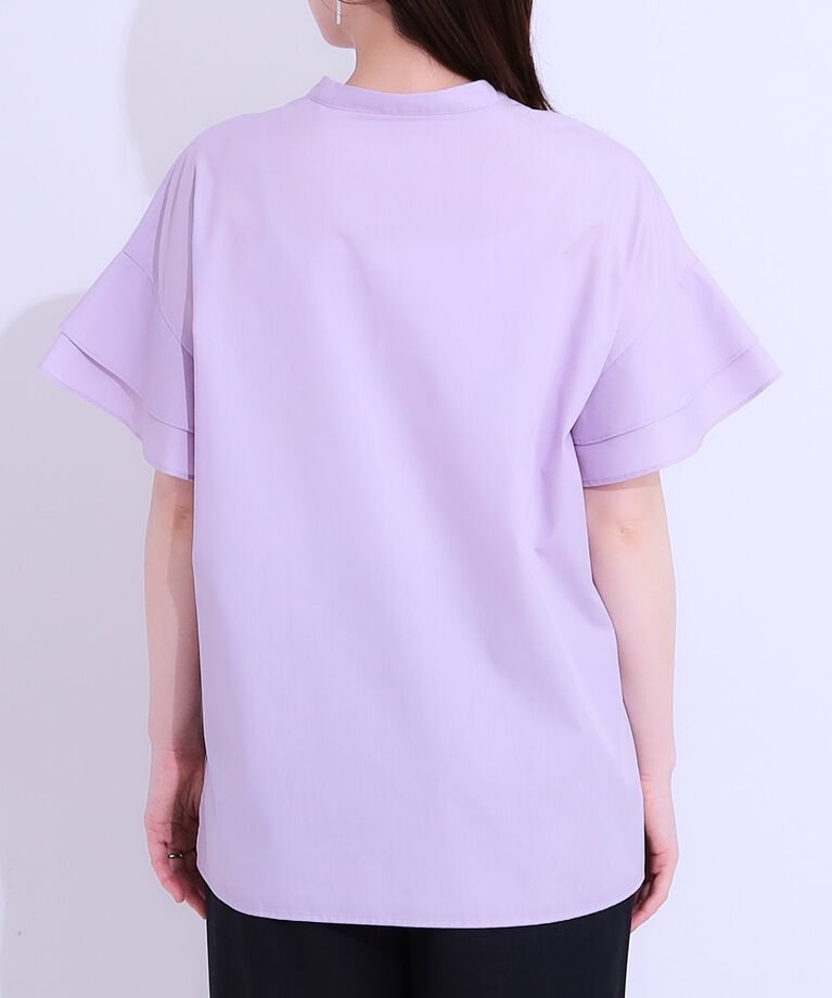 SHOO･LA･RUE「袖フリルスキッパーシャツ」|シャツ・ブラウス|