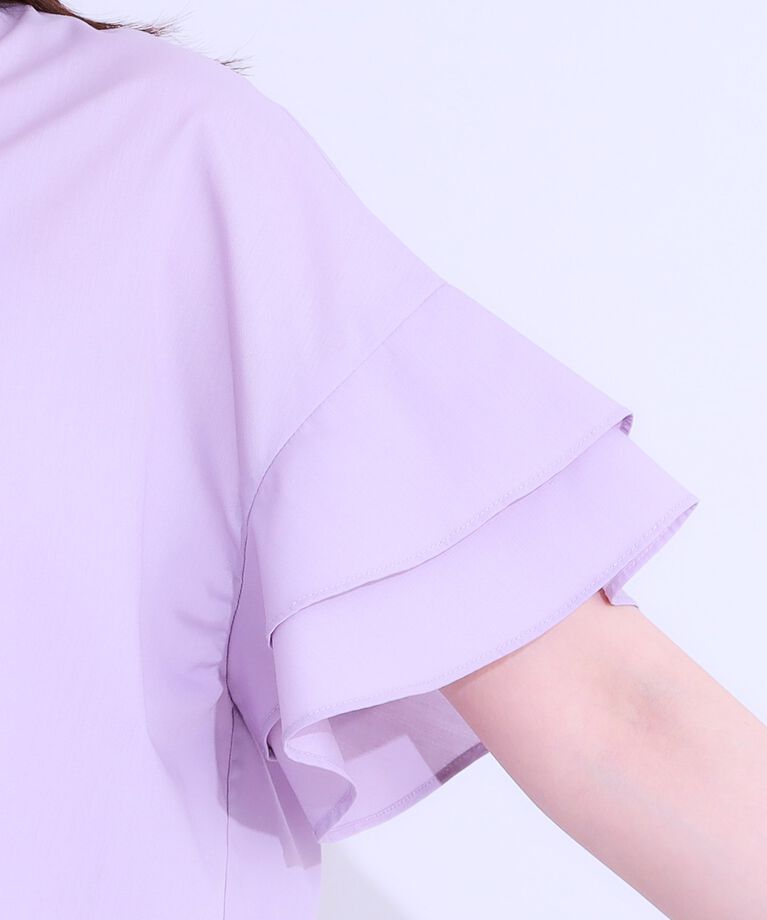 SHOO･LA･RUE「袖フリルスキッパーシャツ」|シャツ・ブラウス|