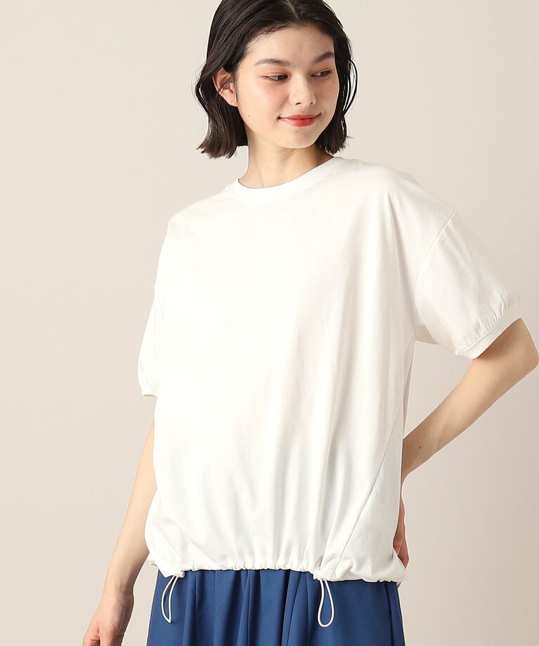 Dessin「新色追加【洗える・二の腕カバー】ドローコードカットソー（XS～L）」|Tシャツ・カットソー|ホワイト(002)
