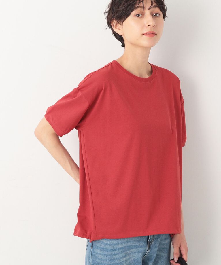 Dessin「新色追加【洗える・二の腕カバー】ドローコードカットソー（XS～L）」|Tシャツ・カットソー|レッド(062)