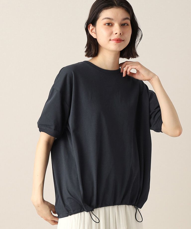 Dessin「新色追加【洗える・二の腕カバー】ドローコードカットソー（XS～L）」|Tシャツ・カットソー|ネイビー(094)