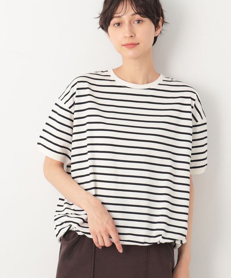 Dessin「新色追加【洗える・二の腕カバー】ドローコードカットソー（XS～L）」|Tシャツ・カットソー|ブラック(319)