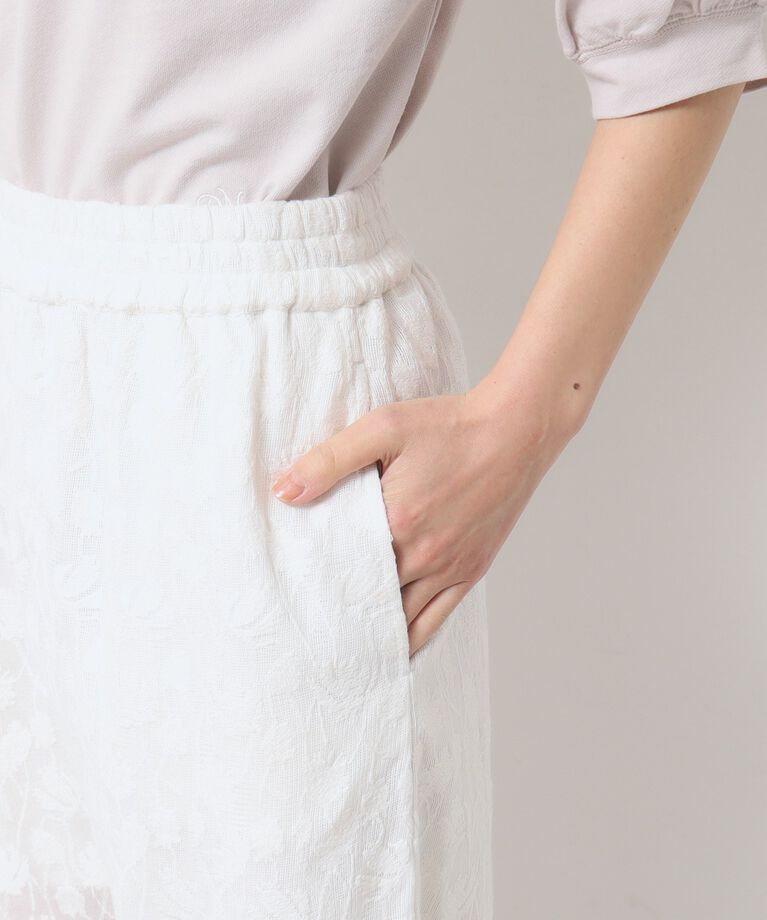 Dessin「【ウエストゴム・洗える】刺繍柄インドレースパンツ」|その他|