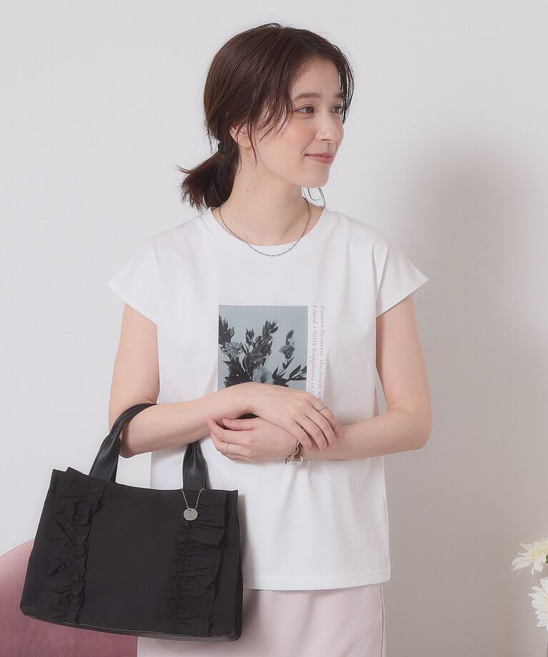 ITS’DEMO「【手洗い可】フォトフレンチTシャツ」|Tシャツ・カットソー|オフホワイト(003