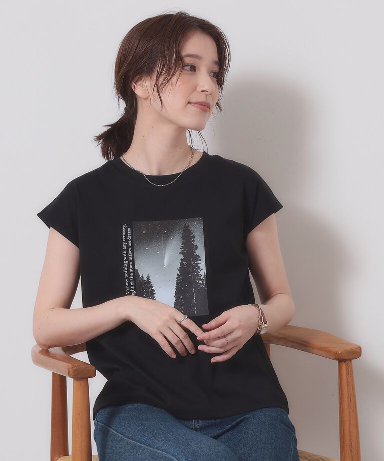 ITS’DEMO「【手洗い可】フォトフレンチTシャツ」|Tシャツ・カットソー|