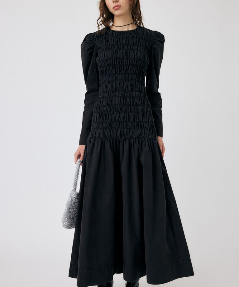 MOUSSY「SHIRRING GATHER ドレス」|ワンピース|