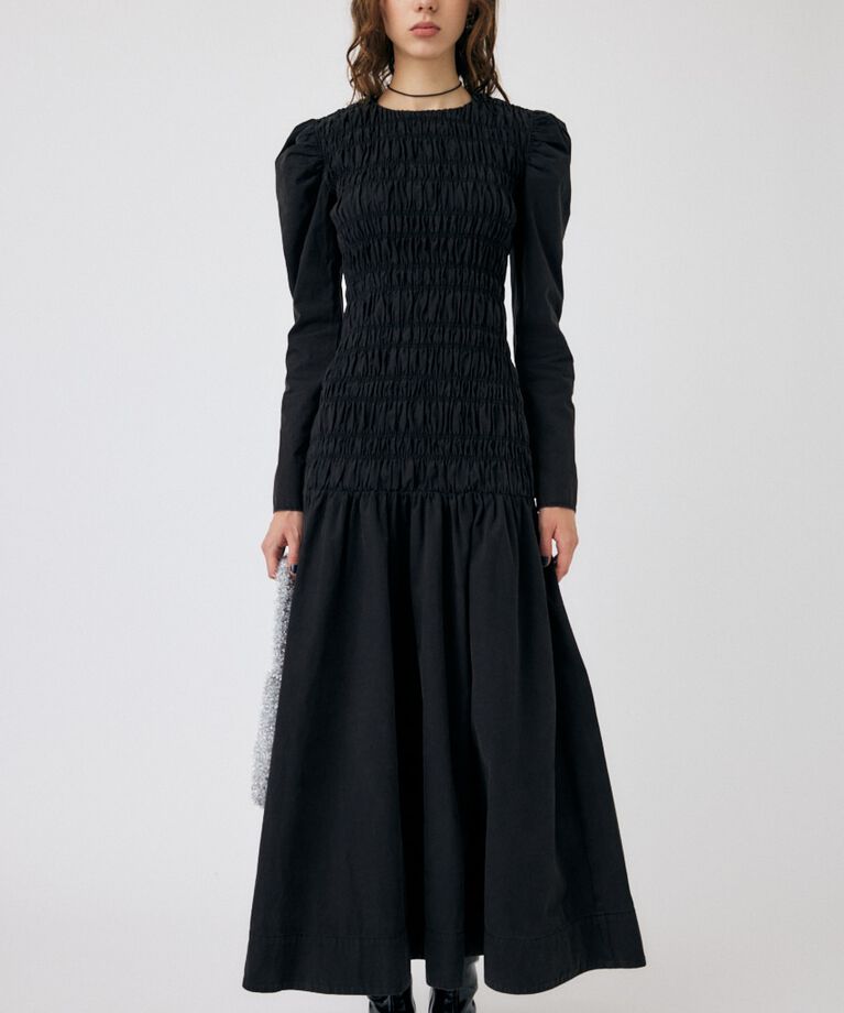 MOUSSY「SHIRRING GATHER ドレス」|ワンピース|