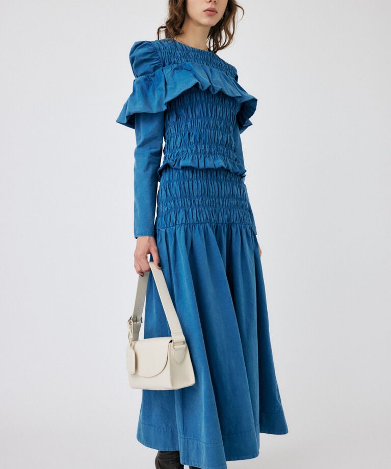 MOUSSY「SHIRRING GATHER ドレス」|ワンピース|