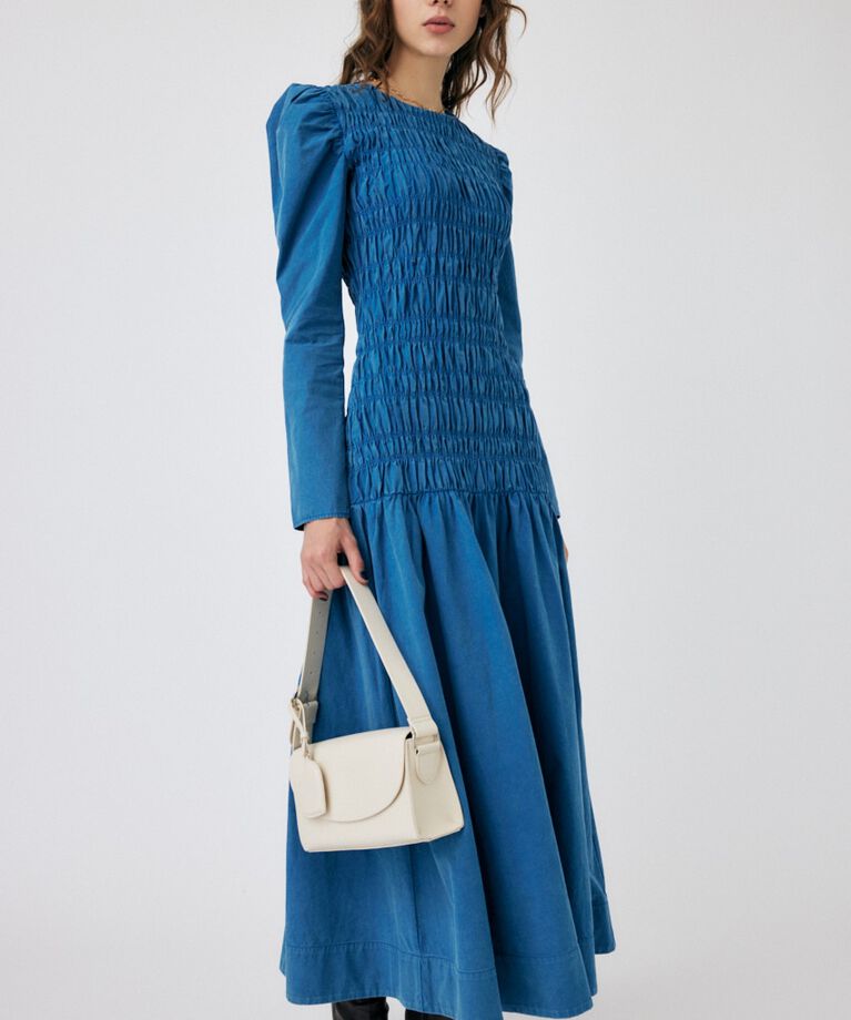MOUSSY「SHIRRING GATHER ドレス」|ワンピース|