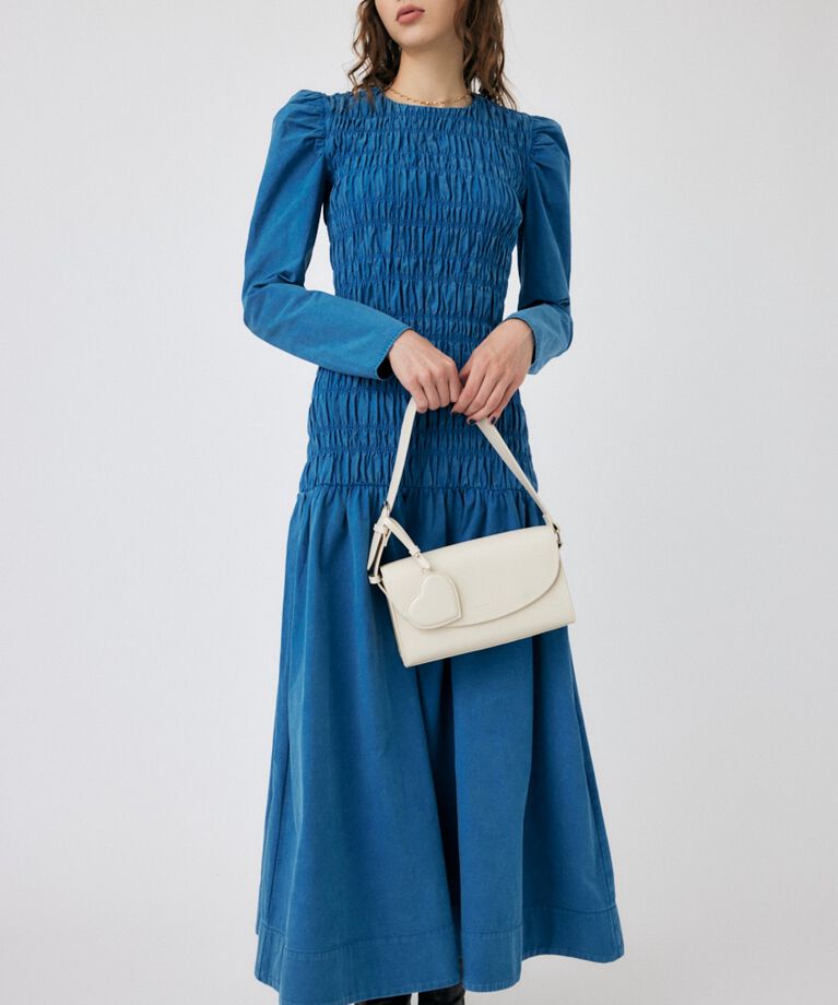 MOUSSY「SHIRRING GATHER ドレス」|ワンピース|