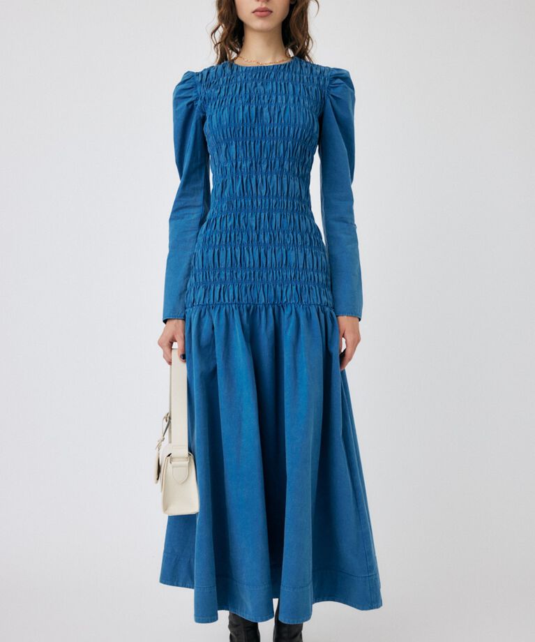 MOUSSY「SHIRRING GATHER ドレス」|ワンピース|