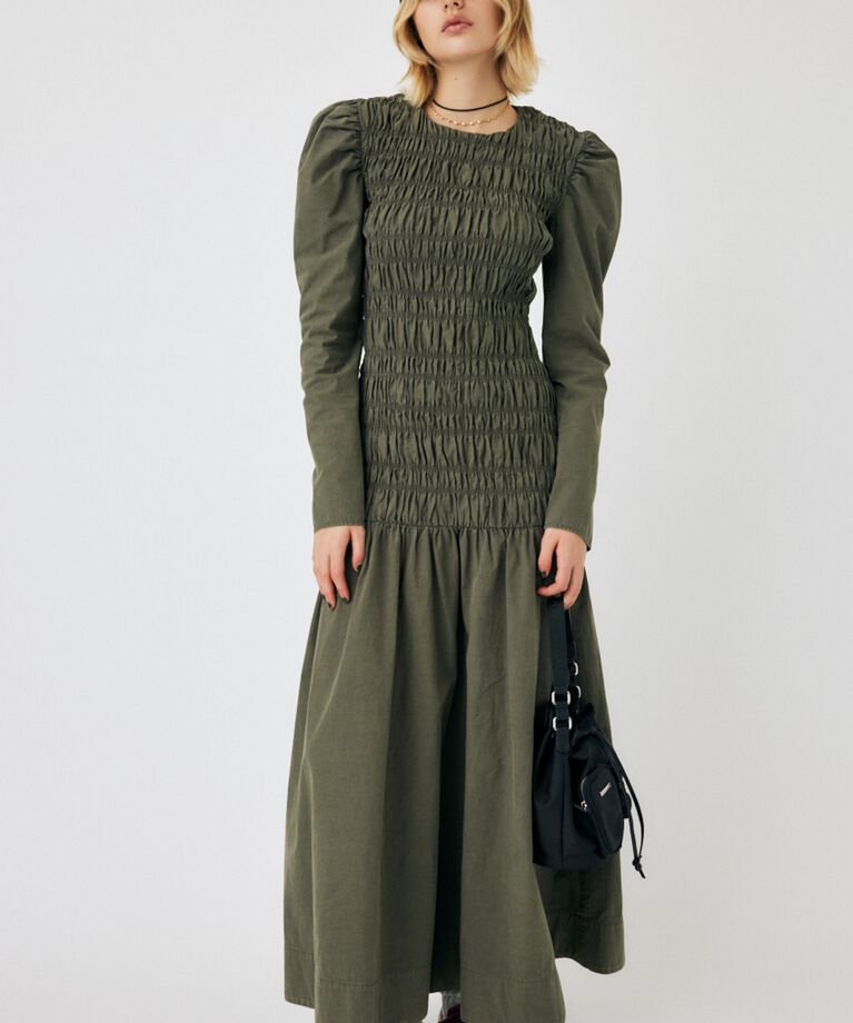 MOUSSY「SHIRRING GATHER ドレス」|ワンピース|