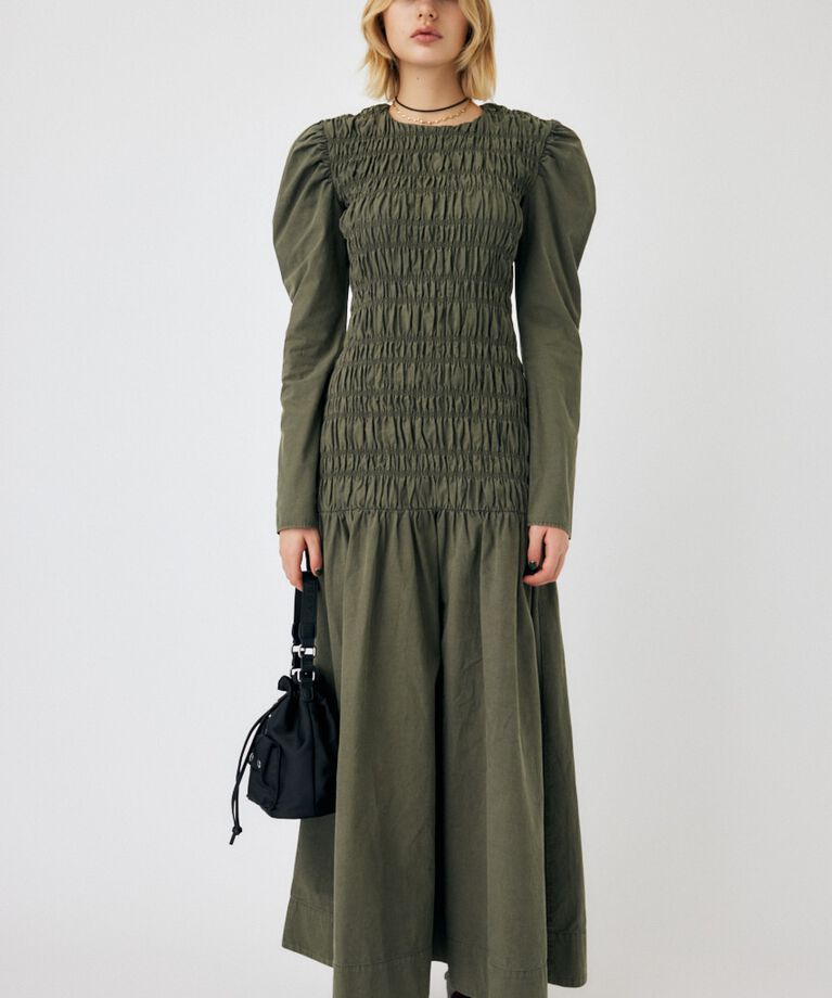 MOUSSY「SHIRRING GATHER ドレス」|ワンピース|