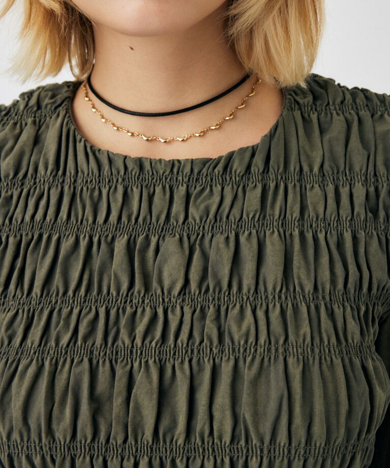 MOUSSY「SHIRRING GATHER ドレス」|ワンピース|