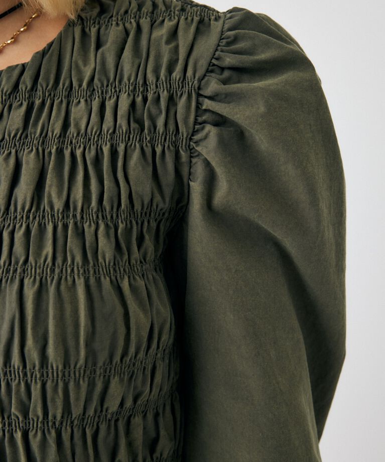 MOUSSY「SHIRRING GATHER ドレス」|ワンピース|