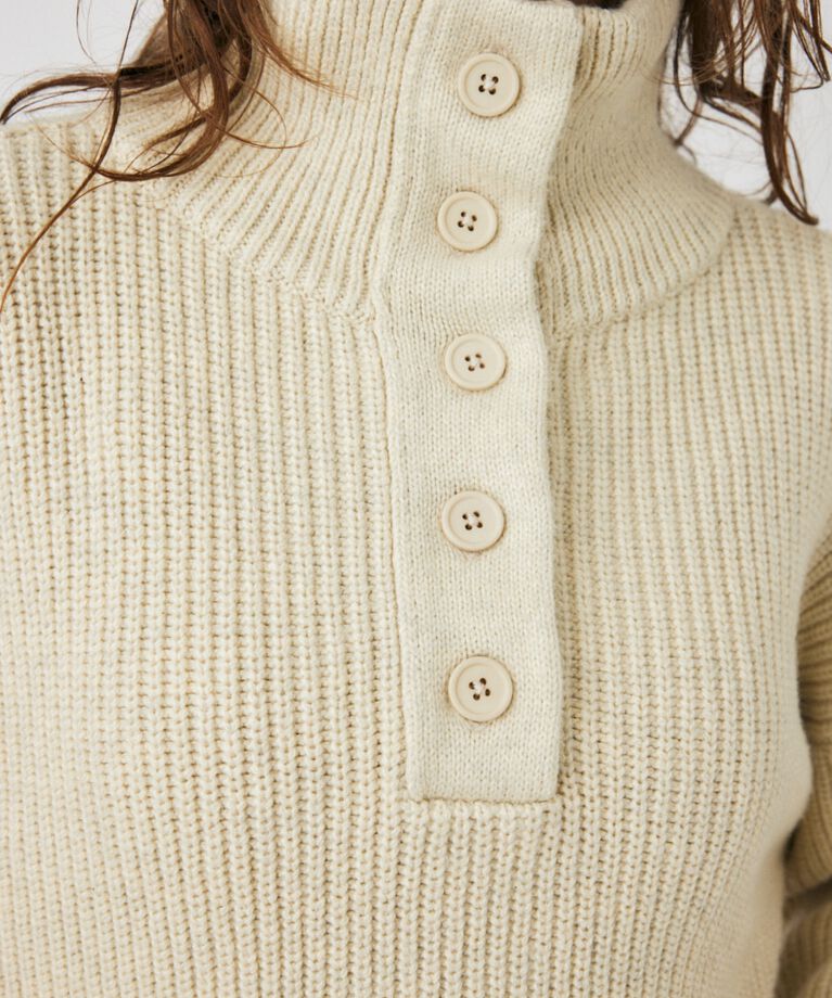 MOUSSY「BUTTON UP HI NECK KNIT トップス」|ニット・セーター|